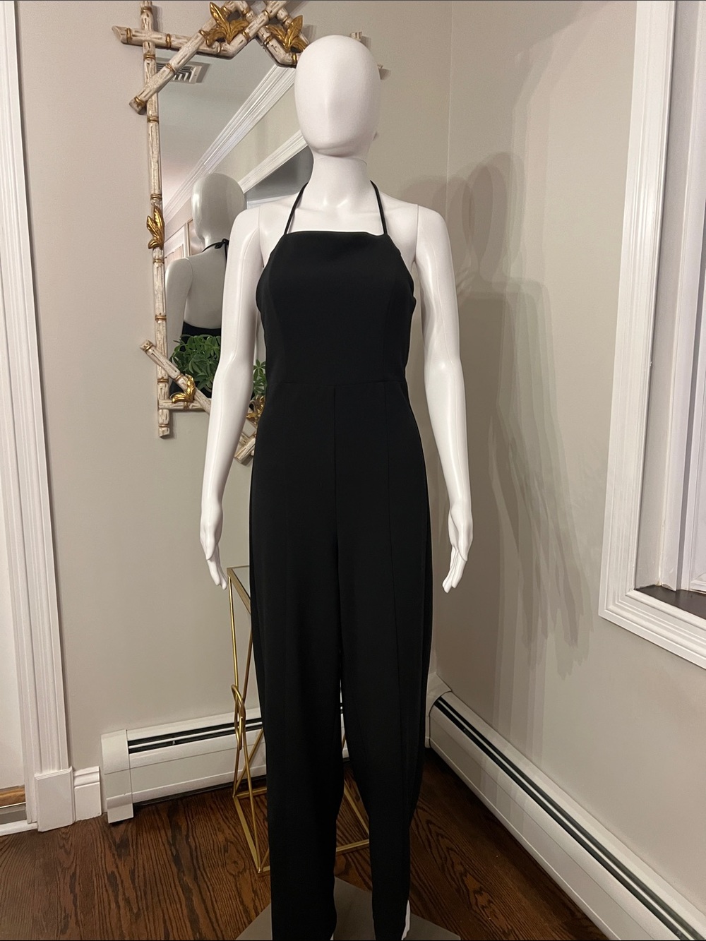 Aqua Black Halter Jumpsuit